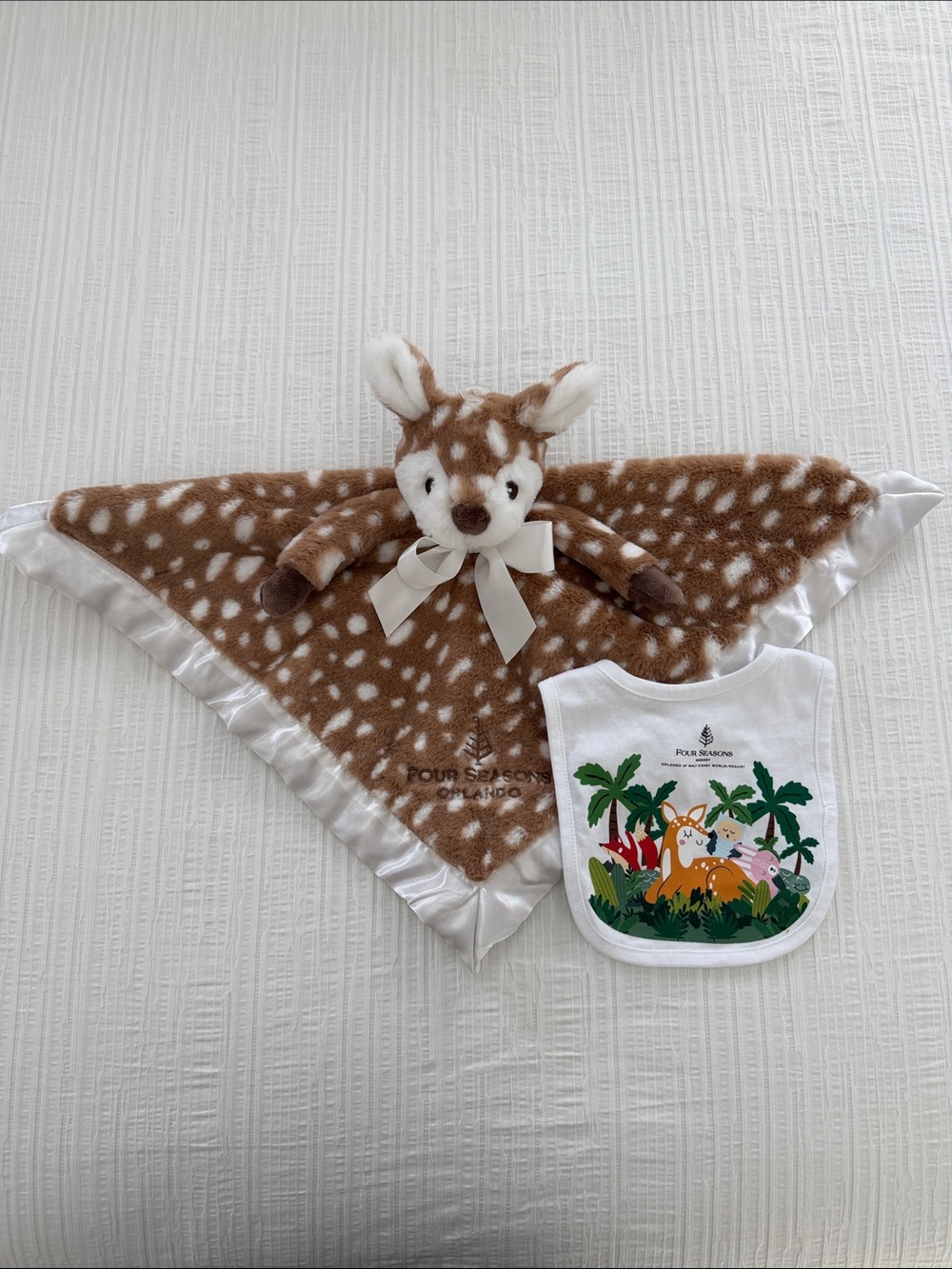 Four Seasons Deer Lovey with Matching White Bib